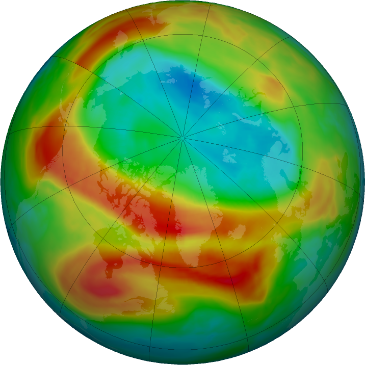 Arctic ozone map for 28 February 2020